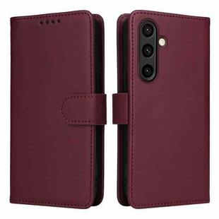 For Samsung Galaxy S24 FE 5G BETOPNICE BN-005 2 in 1 Detachable Imitate Genuine Leather Phone Case(Wine Red)