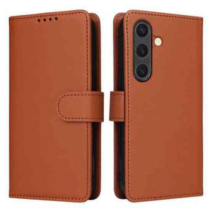 For Samsung Galaxy S25 5G BETOPNICE BN-005 2 in 1 Detachable Imitate Genuine Leather Phone Case(Brown)