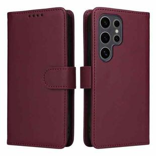 For Samsung Galaxy S25 Ultra 5G BETOPNICE BN-005 2 in 1 Detachable Imitate Genuine Leather Phone Case(Wine Red)