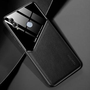 For Huawei Honor 10 Lite All-inclusive Leather + Organic Glass Protective Case with Metal Iron Sheet(Black)