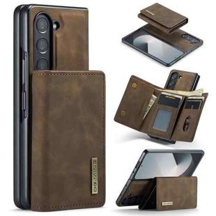 For Samsung Galaxy Z Fold6 DG.MING M1 Series 3-Fold Multi Card Wallet + Magnetic Phone Case(Coffee)