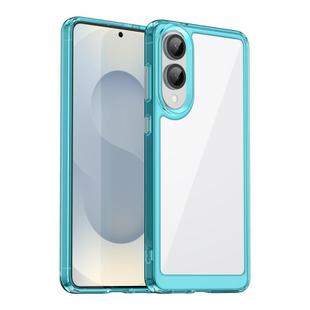 For Samsung Galaxy S25 Edge 5G Colorful Series Acrylic Hybrid TPU Phone Case(Transparent Blue)
