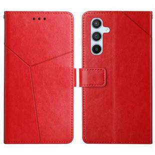For Samsung Galaxy A17 5G Y-shaped Pattern Flip Leather Phone Case(Red)