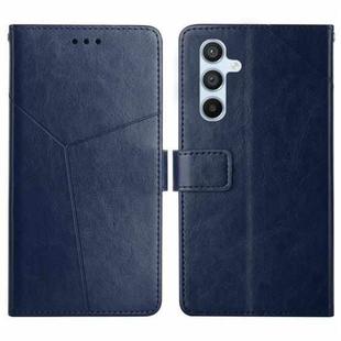 For Samsung Galaxy A17 5G Y-shaped Pattern Flip Leather Phone Case(Blue)