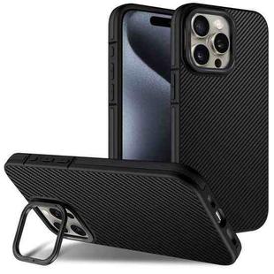 For iPhone 13 Pro Carbon Fiber Texture Lens Holder TPU Phone Case(Black)