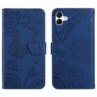 For Samsung Galaxy A07 5G Skin Feel Butterfly Embossed Flip Leather Phone Case(Blue)
