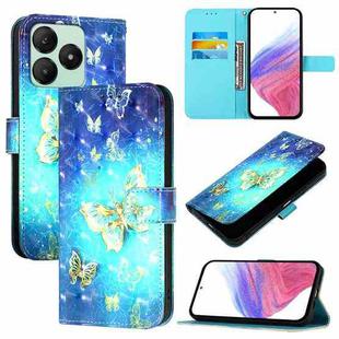 For Wiko T20 3D Painting Horizontal Flip Leather Phone Case(Golden Butterfly)