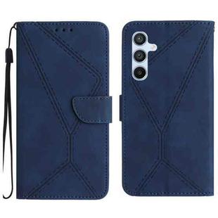 For Samsung Galaxy A17 5G Stitching Embossed Leather Phone Case(Blue)