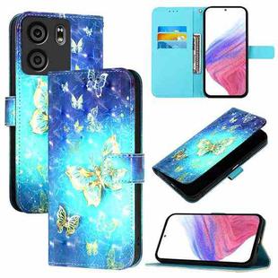 For BLU View 5 3D Painting Horizontal Flip Leather Phone Case(Golden Butterfly)