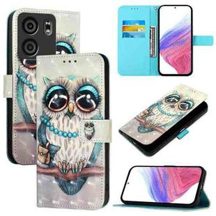 For BLU View 5 3D Painting Horizontal Flip Leather Phone Case(Grey Owl)