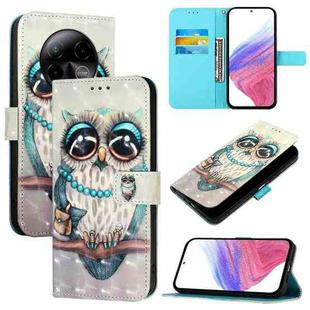 For BLU Bold K50 3D Painting Horizontal Flip Leather Phone Case(Grey Owl)