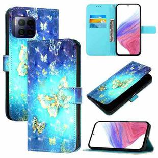 For T-Mobile REVVL 7 Pro 3D Painting Horizontal Flip Leather Phone Case(Golden Butterfly)