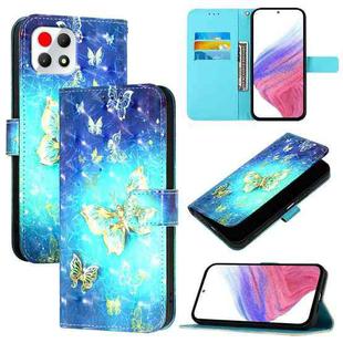 For T-Mobile REVVL 7 3D Painting Horizontal Flip Leather Phone Case(Golden Butterfly)