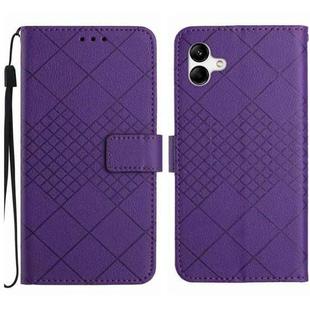 For Samsung Galaxy A07 5G Rhombic Grid Texture Leather Phone Case(Purple)