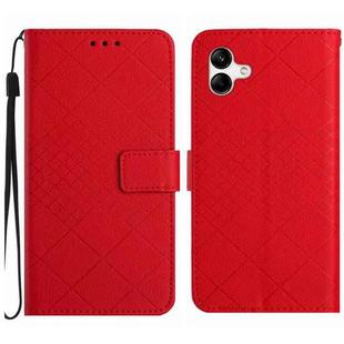 For Samsung Galaxy A07 5G Rhombic Grid Texture Leather Phone Case(Red)