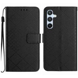 For Samsung Galaxy A17 5G Rhombic Grid Texture Leather Phone Case(Black)