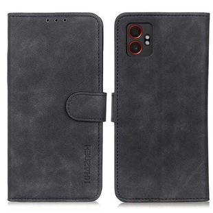 For Samsung Galaxy XCover7 Pro KHAZNEH Retro Texture Horizontal Flip Leather Phone Case(Black)