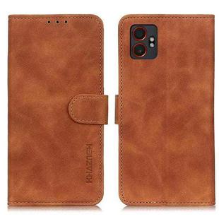 For Samsung Galaxy XCover7 Pro KHAZNEH Retro Texture Horizontal Flip Leather Phone Case(Brown)