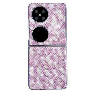 For Huawei P50 Pocket Colorful Woven Pattern Full Coverage Phone Case(Purple)