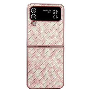 For Samsung Galaxy Z Flip3 5G Colorful Woven Pattern Full Coverage Phone Case(Pink)