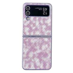 For Samsung Galaxy Z Flip4 5G Colorful Woven Pattern Full Coverage Phone Case(Purple)