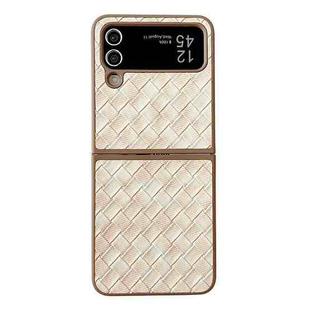 For Samsung Galaxy Z Flip4 5G Colorful Woven Pattern Full Coverage Phone Case(Orange)