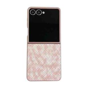 For Samsung Galaxy Z Flip7 5G Colorful Woven Pattern Full Coverage Phone Case(Pink)