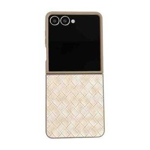 For Samsung Galaxy Z Flip7 5G Colorful Woven Pattern Full Coverage Phone Case(Orange)