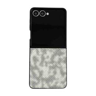 For Samsung Galaxy Z Flip7 5G Colorful Woven Pattern Full Coverage Phone Case(Black White)