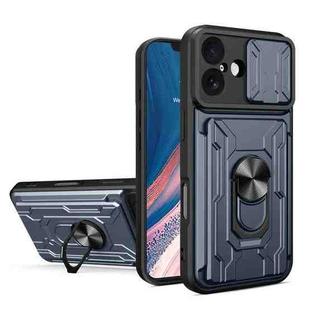 For iPhone 17 Sliding Camshield TPU+PC Phone Case with Card Slot(Grey)