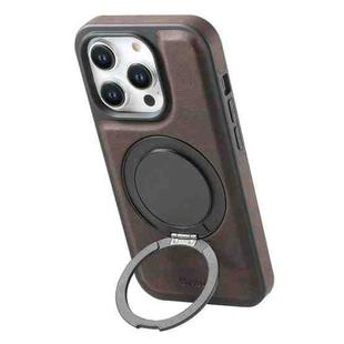 For iPhone 14 Pro Denior A14 Skin Feel Rotating Holder MagSafe Phone Case(Brown)