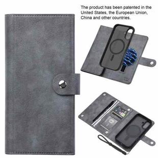 For iPhone 16 ViLi GVB Series MagSafe Magnetic RFID Leather Phone Case(Grey)