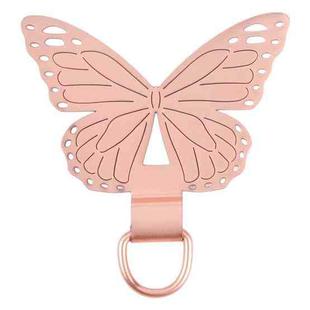 Butterfly Metal Mobile Phone Lanyard Fixing Gasket(Rose Gold)