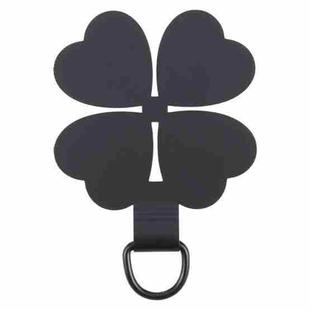 Four-leaf Metal Mobile Phone Lanyard Fixing Gasket(Black)