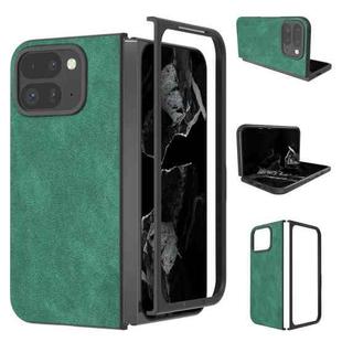 For Google Pixel 9 Pro Fold Black Frame PU Leather Full Coverage Phone Case(Green)