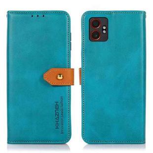 For Samsung Galaxy XCover7 Pro KHAZNEH Dual-color Cowhide Texture Flip Leather Phone Case(Blue)