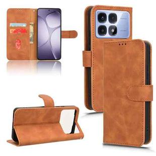 For Redmi K70 Ultra Skin Feel Magnetic Flip Leather Phone Case(Brown)