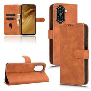 For Redmi A5 4G 173.3mm Skin Feel Magnetic Flip Leather Phone Case(Brown)