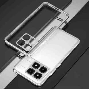 For Xiaomi Redmi K70 Ultra Aurora Series Lens Protector + Metal Frame Phone Case(Silver)