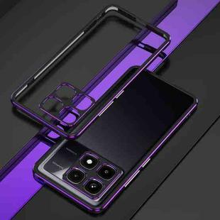 For Xiaomi Redmi K70 Ultra Aurora Series Lens Protector + Metal Frame Phone Case(Black Purple)