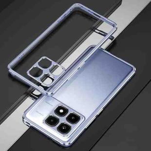 For Xiaomi Redmi K70 Ultra Aurora Series Lens Protector + Metal Frame Phone Case(Blue Silver)