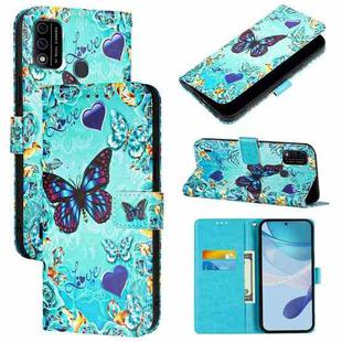 For itel A48 Colored Drawing Pattern Plain Weave Leather Phone Case(Love Butterfly)