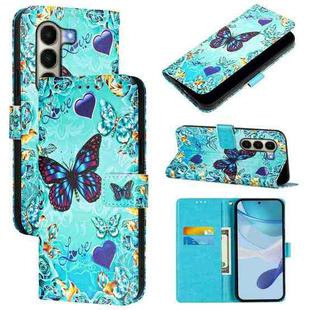 For itel A95 5G Colored Drawing Pattern Plain Weave Leather Phone Case(Love Butterfly)
