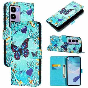 For itel City 100 Colored Drawing Pattern Plain Weave Leather Phone Case(Love Butterfly)