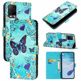 For BLU View 5 Pro Colored Drawing Pattern Plain Weave Leather Phone Case(Love Butterfly)