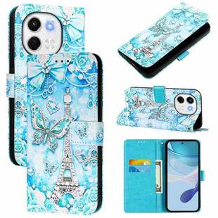 For Tecno Spark 30 5G / Pova 6 Neo 5G Colored Drawing Pattern Plain Weave Leather Phone Case(Tower Butterfly)