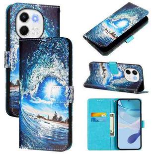 For Tecno Spark 30 5G / Pova 6 Neo 5G Colored Drawing Pattern Plain Weave Leather Phone Case(Waves And Sun)