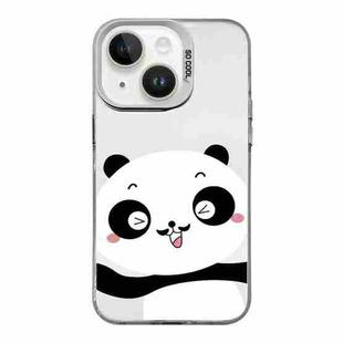 For iPhone 15 Cartoon Panda TPU Hybrid PC Phone Case(Wink Panda)