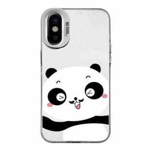 For iPhone XS / X Cartoon Panda TPU Hybrid PC Phone Case(Wink Panda)