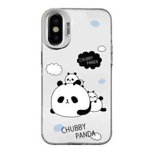 For iPhone XS / X Cartoon Panda TPU Hybrid PC Phone Case(Sleep Panda)